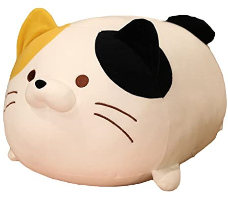 EXQULEG Plüschtier Flauschiges Stofftier Kawaii Katze, Kuscheltier Ausgestopftes Tier Plüschkissen Spielzeug Geschenk gefüllt für Kinder Mädchen Jungen (Weiß,50cm)