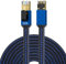 LEKVKM CAT8 Ethernet cable 15M high-speed nylon braided Lan patch cable RJ45 40Gbps shielded flat cable 2000Mhz