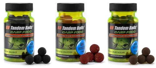 Tandem Baits Karpfen Futter Angelfutter Pop Ups Boilies Zig Rig Chod Rig Hakenköder Carp Food Perfection Mini Pop-Up 3-er Set 12 mm 30 g Flavour Mix Fisch