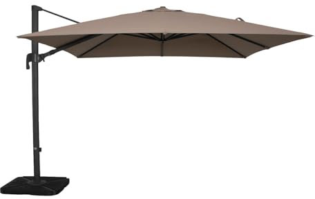 milani home - ombrellone decentrato 3x4 in alluminio per giardino m 3 x 4