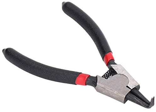 FTVOGUE Alicates de anillo a presión de 5 pulgadas, herramienta de reparación manual de alicates de anillo de seguridad tratado con calor de goma de acero al carbono en ángulo de 90 grados