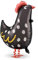 Folienballon Hahn 42x45cm - Airwalker Ballon für Helium oder Luft - Luftballon für Ostern Kindergeburtstag - Großer Folienluftballon als Osterdeko Geburtstagsdeko Partydeko - Schwarz