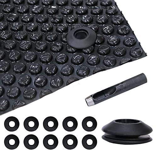 Melko Ösen Set 10 Stück Schwarz inkl. Locheisen für Solarfolien Pool Folien Kunststoffösen 28x28x12 mm rostfrei für Poolfolie Folienösen