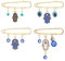 WEBEEDY 4 Stück Evil Eye Brosche Böses Auge Strass Charme Türkischer Strass Böses Auge Brosche Amulett Blau Glücksbringer Böses Auge Sicherheits Brosche Pin Schmuck für viel Glück