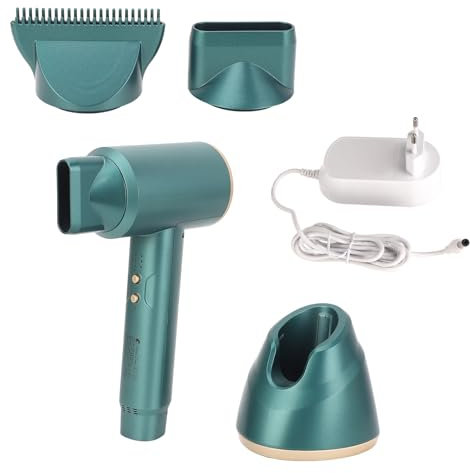 Sèche-Cheveux sans Fil, 3 Niveaux de Réglage du Vent, Sèche-Cheveux Portable Rechargeable, à Faible Bruit, à Mise en Forme Rapide, Léger et Portable pour L'extérieur, Le Camping (Prise UE)