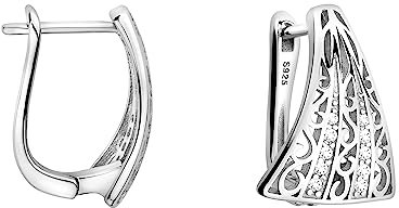 SOFIA MILANI - Damen Ohrringe 925 Silber - mit Zirkonia Steinen - Gebogenes Trapez Ohrstecker - E2052