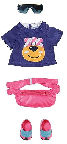 BABY born, Puppenzubehör, BABY born Bike Accessories 43cm, BABY born Zubehör Fahrrad Outfit mit Shirt, Brille, Bauchtasche und Schuhen, 835654, Zapf Creation
