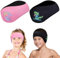 Schwimmen Stirnband Kinder, Neopren Schwimmband, Schwimm Stirnbänder mit Klettverschluss, Ohren Schutz Wasserdichtes Kopfband für Kinder, Erwachsene (Rosa+schwarz sizeL)