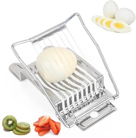Coupe-œufs en Acier Inoxydable, Coupe oeuf à la coque Professionnel, Egg Cutter Slicer Tranches en Métal, Oeuf Trancheuse Cutter pain D'Oeufs Hachable Champignons Fruits