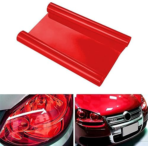 Auto Licht Tönungsfolie Auto Licht Film Aufkleber Scheinwerfer Nebelscheinwerfer getönte Farbfolien Aufkleber Auto Rauchfolie Aufkleber Abdeckung(Rot,30x200CM)