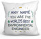 Mugffins Personalisierte Kissen mit Füllung mit Spruch für UMWELTTECHNIKERIN - Auf Englisch - World's Best - 40 x 40 cm - Individuell Anpassbar Geschenk fue Mitarbeiter