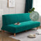 Surwin Sofabezug ohne Armlehnen 2/3 Sitzer, Jacquard Stretch Wasserdicht Armlose Clic Clac Sofabettüberzug Bunt Sofahusse Schonbezug Protector für Klappcouch Schlafsofa (160-190cm,Pfauenblau)