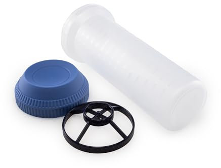 Tupperware Mix-Max 750 ml transparent blau mit Schraubverschluss und Quirlscheibe (inkl. Eidgenosse Rund 200 ml)