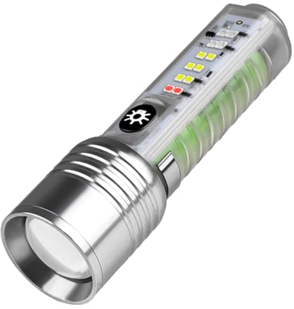 Pequeña Frontal, linternas led Alta Potencia, linternas led Alta Potencia Cabeza con LED de 30 W y 12 Luces LED para el hogar, Camping y emergencias: Recargable e Impermeable con Alcance de 500 a 600
