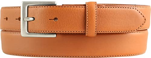 BELTINGER Hochwertiger Gürtel aus Vollrindleder 3,0 cm | Bombierter Ledergürtel Herren 30mm | Herren-Gürtel made in Italy | Tabac 85cm