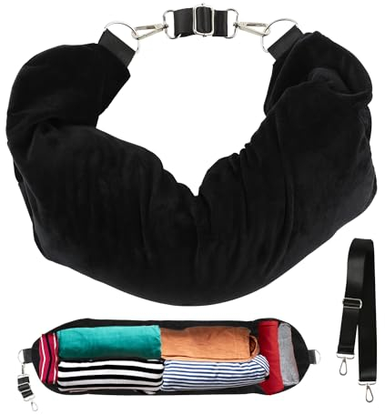 Reisekissen, gefüllt mit Kleidung, verwandelt Sich in Handgepäck ohne übermäßige Gebühren, passend für bis zu 3 Tage Reiseutensilien, weicher Samt-Nackenkissen, nur Kissenbezug, kein Füllstoff
