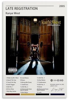 TANZEM Kanye West-Poster, Albumcover, Wandposter, Kunstdruck, Modernes Schlafzimmer-Dekoration, 30 x 45 cm