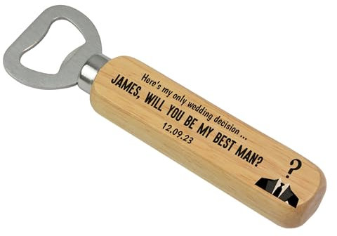 Beecreative Groomsman Usher Best Man Proposal Gift, Will You Be My Usher Groomsmen, Wooden Beer Drinks Bottle Opener