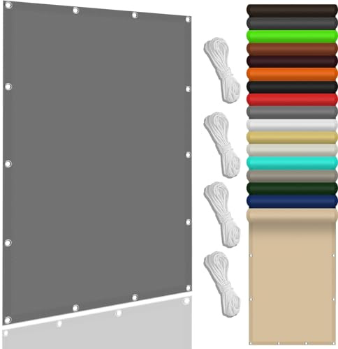 Tela de Sombra para Plantas 200 x 300 cm Protección Solar, Protección Rayos UV 98% Toldo Resistente Al Agua Red de Protección con Ojales y Cuerdas de Sujeción para Pérgola, Gris Claro