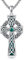 HUKKUN Keltisches Kreuz für Männer Sterling Silber Grün Erstellt Malachit Irisches Kreuz Halskette Keltischer Schmuck Geschenk für Männer