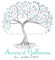 Tableau arbre de vie à empreintes de mariage livre d'or original cadeau 30 x 30 cm