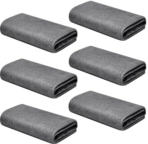 Ycfish 6 Pcs Thickened Magic Cleaning Cloth, Glass Cleaning Cloth, Window Cleaning Cloths, Large Reusable Microfiber Cleaning Cloths for Home Glass Window, Cars Mirrors, Kitchen, Bathroom (Grey)