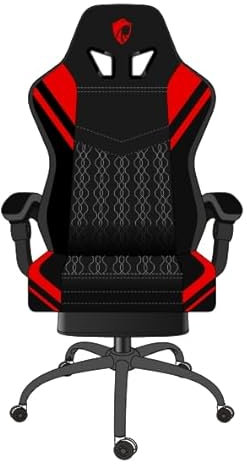 Douxlife Sedia Gaming Ergonomica, Sedia da Ufficio in Tessuto High-Tech,con cuscino primaverile, con Cuscino Lombare Massaggiante, Piedini metallici e Borsa Portaoggetti, Portata 158kg, Rosso