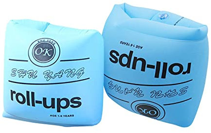 Manguitos inflables de PVC para piscina y adultos, color azul, 24 x 19 cm