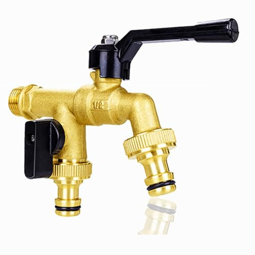 Robinets d'extérieur The Garden Robinet extérieur Double sortie, robinet de jardin, robinets de jardin, robinet de dérivation d'irrigation de jardin mural extérieur