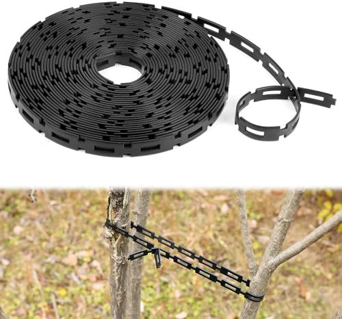 UCandy 29 Ft Plastic Chain Lock Tree Tie, 1/2 Wide Adjustable Tree Support Straps for Staking Flexible Reusable Cable Plant Tree Ties for Leaning Tree Garden Accessories