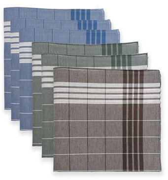 ggm Herren Stoff Taschentücher Arabias 6er Set Farben grün braun blau Größe 40x40 cm 100% Baumwolle