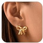 LOFITOR 14K Gold Ohrclips Damen ohne Ohrlöcher Schleifen Clips Ohrringe | Lange Statement Und Tassel Ohrhänger Fake Ohrringe Clips Mit Schleife, Kette, Perle Und Zirkonia Schmuck Ohne Piercing