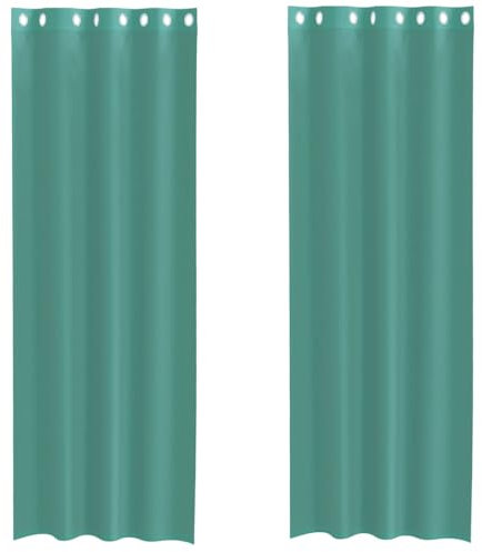 vidaXL Tende in Voile con Occhielli 2 pz Turchese, Tenda a Rete, Tenda Trasparente, Voile per Finestra, Trattamento Finestra, Tenda Pura Voile