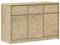 ULUYYUC Allzweckschrank Küchenschrank Barschrank Anrichte Sideboard - Sideboard SAUDA Eiche-Optik 114x43x75,5 cm Kiefernholz für Speisesaal Wohnstube Schlafzimmer Küche