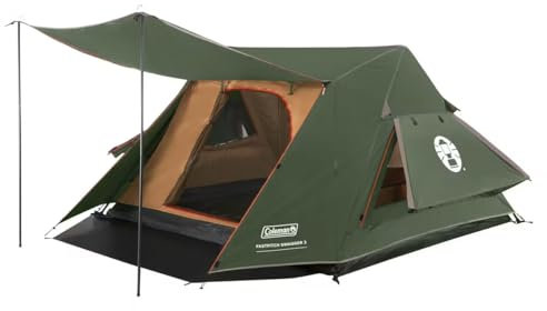 Coleman FastPitch Swagger 3 Tent | Compact 3 Man Cabin Tent | 3 Person Camping Tent | Quick 2 Minutes Setup | Festival and Camping Tent | 3000 mm Waterproof | Sewn-in Groundsheet