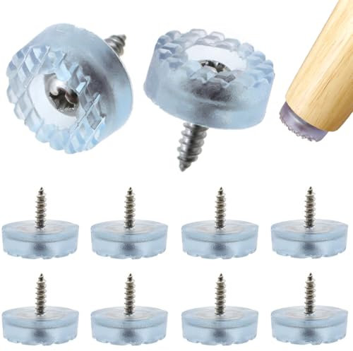 BDEPSTR 10 Piezas Protectores Patas Sillas Fieltro, Protectores Patas sillas Fieltro con Clavo, Redondo Almohadillas de Fieltro Tornillo, para Muebles de Madera Patas de Silla