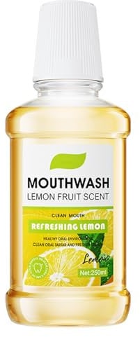 Bain De Bouche Anti-Caries 250ml – Soin Complet Pour Une Hygiène Bucco-Dentaire Optimale, Apaise Les Gencives Irritées – Rince-Bouche Multi-protection (Citron) Mouthwash Parfumé