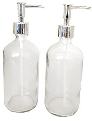 WOONEKY 2 pièces Bouteilles Verre pour Lotion de Récipients Simples pour Salle de Bain Rechargeables et Réutilisables Parfaits pour Cosmétiques et Voyages