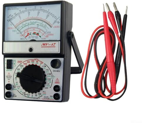 MF-47 Analog-Multimeter, batteriebetrieben, knopfbetriebene Anzeige, Spannung, Strom, Widerstand, Messwerkzeug für Fabrik, Labor, Heimgebrauch