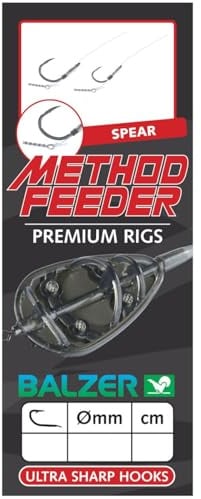 Balzer Premium Method Feeder Haken mit Speer 10cm - 6 gebundene Angelhaken