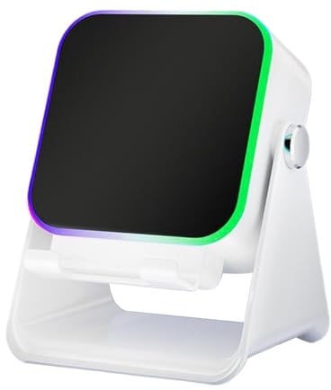 Phone Stand with Speaker, Foldable Audio Station With Light, 10W Speaker Phone Stand Induction Speaker, For Travel Home Office Christmas Men Women Girl Small