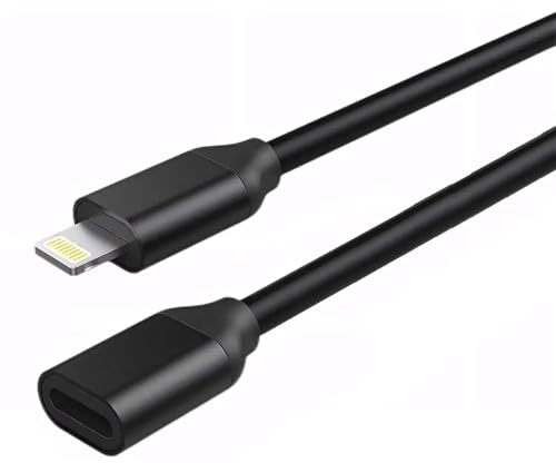 iPhone-Lade-Verlängerungskabel, 1,8 m, Lightning-Verlängerungskabel, kompatibel mit iPhone 14 Pro 13 Pro Max 12 11 X XR 8 7 6, Stecker auf Buchse, Verlängerungskabel, Video, Daten, Audio, Schwarz