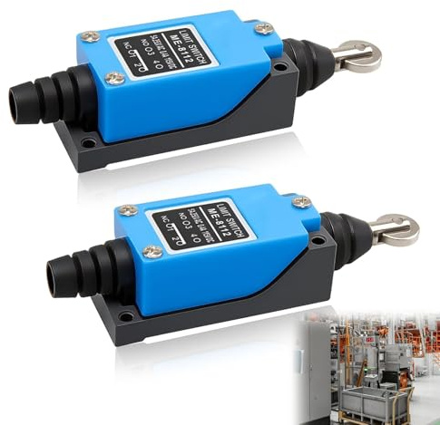2 pistoni ME-8112, 220 V, 5 A, con rullo parallelo, chiusi con pistone a rulli paralleli, contatti NO+NC, attualmente finecorsa come interruttore per porta scorrevole, CNC e macchinari