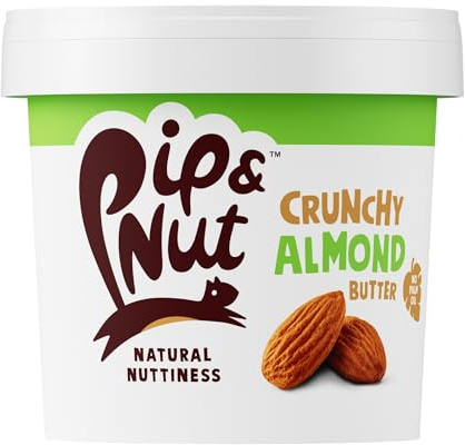 Pip & Nut Crunchy Almond Butter, 1kg | 100% Single-Origin Almonds, High In Fibre, No Palm Oil, No Added Sugar, Vegan
