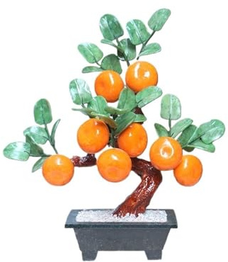 Bonsaï Artificiel Simulation d'arbre de Jade, bonsaï, oranger, Ornement Bureau, Pot d'exposition, Ornements for Le et la Maison Plantes artificielles(Petit)
