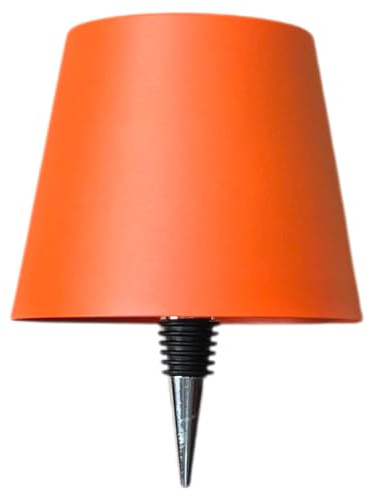 Warmpi Canté kabellose LED-Flaschenlampe, dimmbare Akku-Tischleuchte mit 3 Lichtfarben 2700–6500 K, 2600 mAh, USB-C, IP54 für geschützte Außenbereiche – Orange