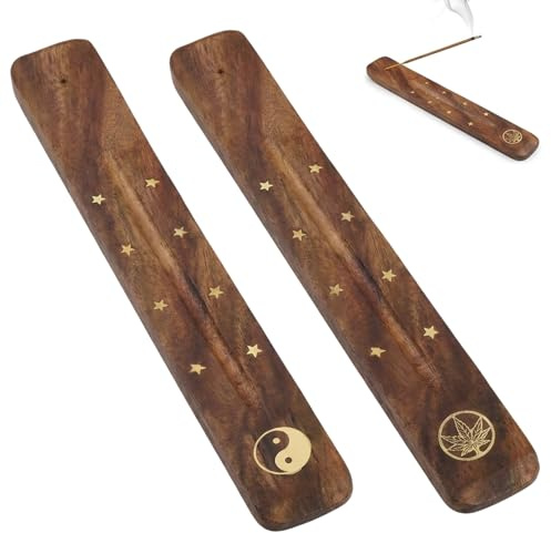2 Stück Räucherstäbchen Halter, Räucherstäbchenhalter Holz, Räucherstäbchen Halterung für Meditation und Raumdekoration