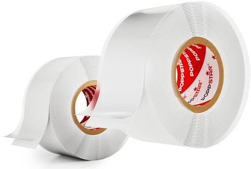POPPSTAR selbstverschweißendes Silikonband, 3m x 25mm, Isolierband und Dichtungsband (Wasser, Luft), weiß, 2 Rollen