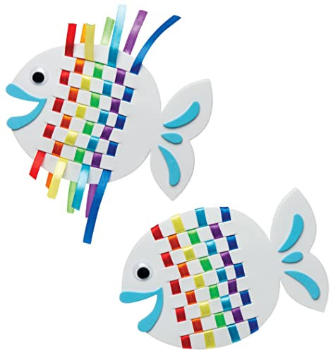 Baker Ross AR516 Ross Web-Sets Regenbogenfisch für Kinder – Sommer-Bastelsets für Kinder (6 Stück), 14 cm, Sortiert