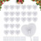 60Pcs Heart Shaped Paper Fans for Wedding Pocket Folding Paper Fans with Plastic Handle White Blank Fans for Guest Celebration Party Decoration